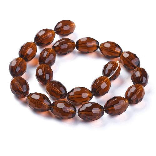 Olivy fasetované, jantarové, 12x16, návlek
