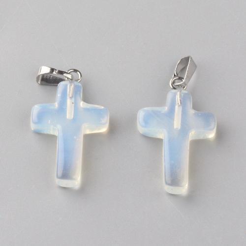 Opalit - křížek se šlupnou, přívěsek, 1 ks