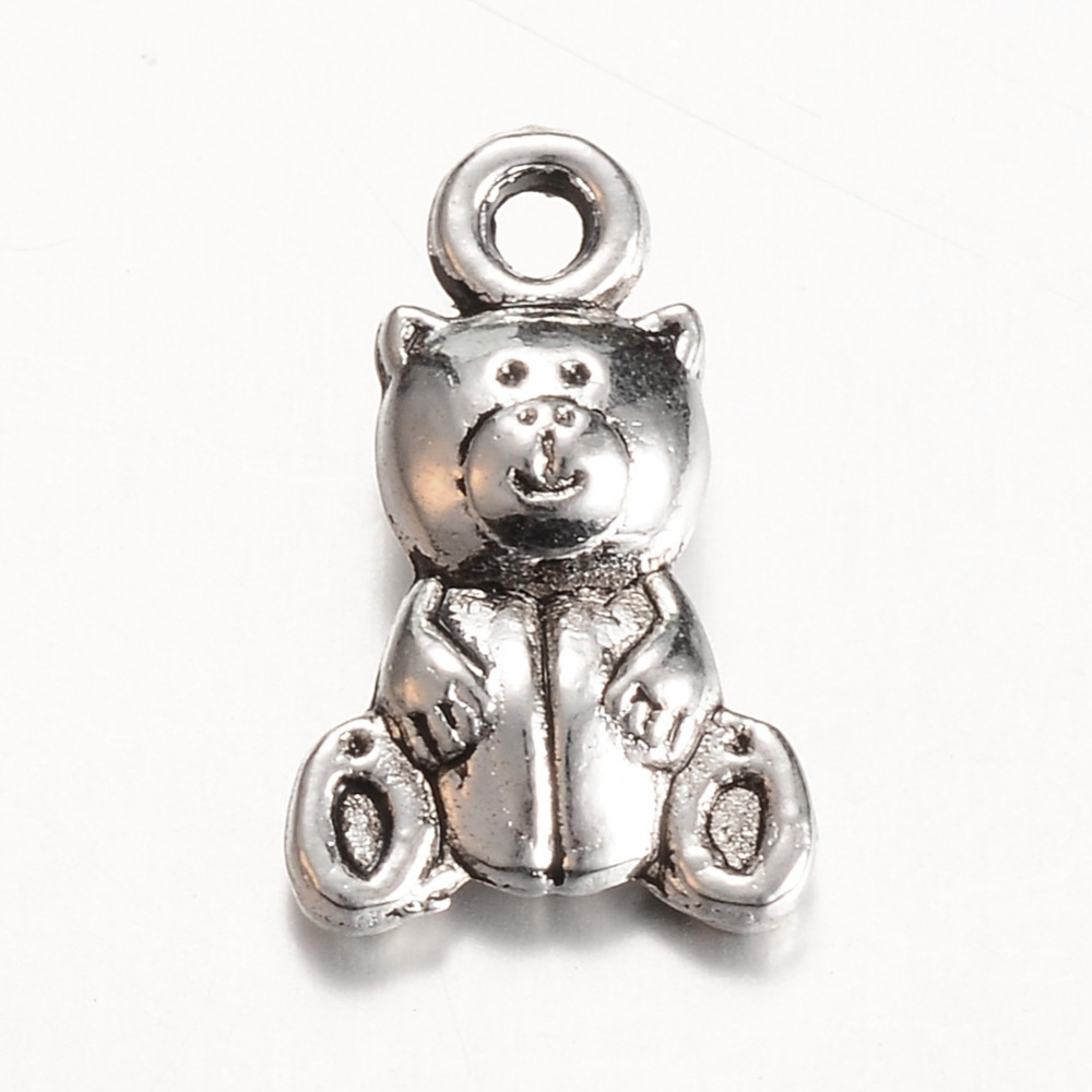 Medvídek, přívěsek starostříbrný, kovový, 10 ks