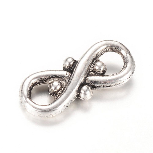 Nekonečno s kuličkami, přívěsek starostříbrný, kovový, 10 ks