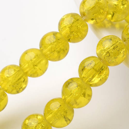 Kuličky popraskané, žluté, 8 mm, návlek
