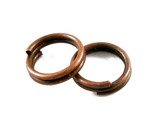 Dvojité kroužky, 6 mm, staroměděné, 100 ks