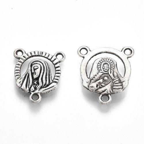 Madonka kulatá, starostříbrný přívěsek, kovový, 10 ks