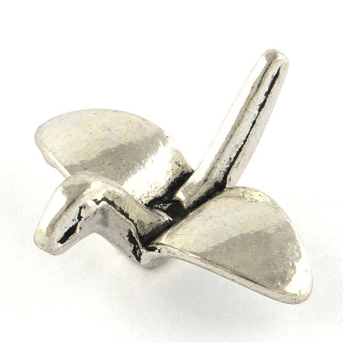 Origami jestřáb, starostříbrný, kovový korálek, 1 ks