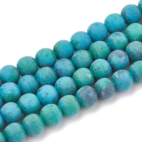 Chryzokol s frostefektem, kuličky 6 mm, návlek