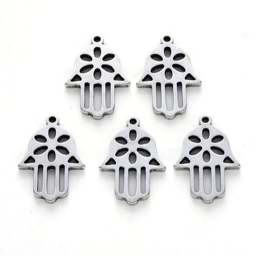 Ruka Fatimy s kytičkou, přívěsek z chirurgické oceli, 10 ks