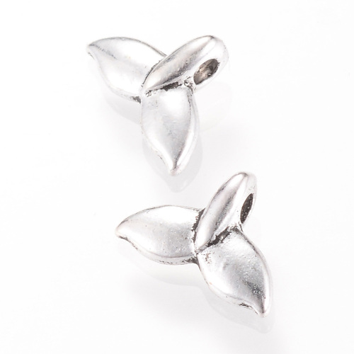 Velrybí ploutev starostříbrný, kovový přívěsek, 50 ks