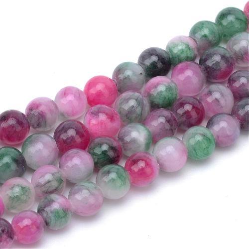 Jadeit fuchsiovo zelený - kuličky 6 mm - návlek