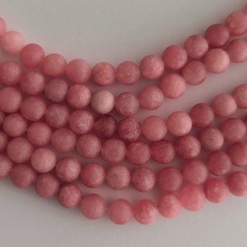 Jadeit malinový s frost efektem, kuličky 8, návlek