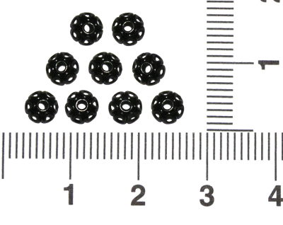 Kaplík černý, krajkový, menší, 10 ks