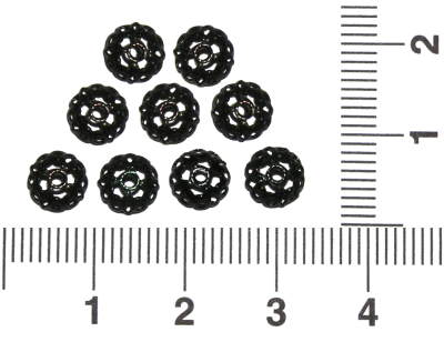 Kaplík černý, krajkový, větší, 10 ks