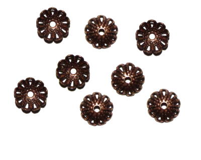 Kaplík staroměděný, krajkový, 9-tilistý, 10 ks