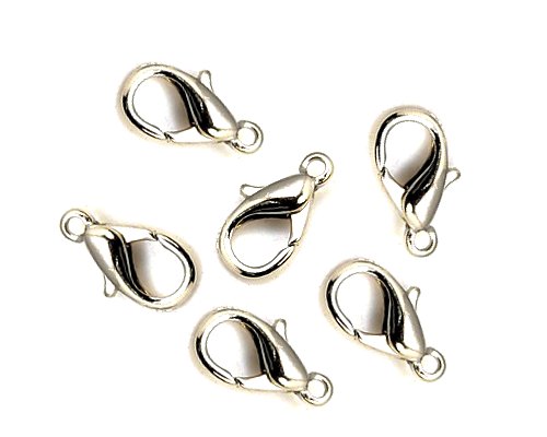 Karabinka platinová včetně protikroužku, 10 mm, 10 ks