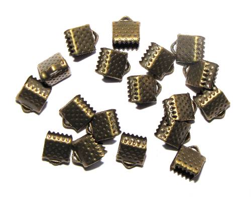 Koncovka na stužku staromosazná 6 mm, 10 ks
