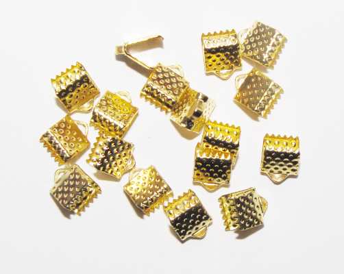 Koncovka na stužku pozlacená 6 mm, 10 ks