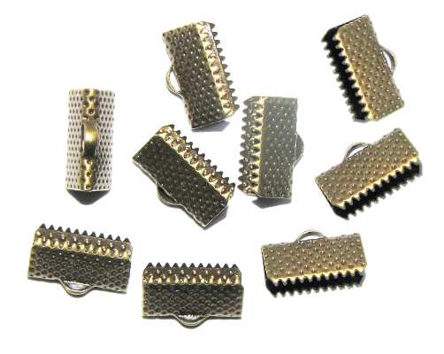 Koncovka na stužku staromosazná 13 mm, 10 ks