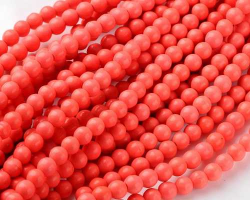 Korál lososový - kuličky 6 mm - NÁVLEK
