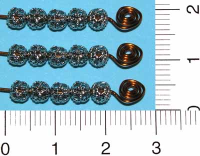 Kulička filigránová, malá, platinová, 10 ks