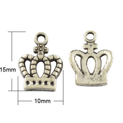 Královská koruna přívěsek starostříbrný, kovový, 10 ks