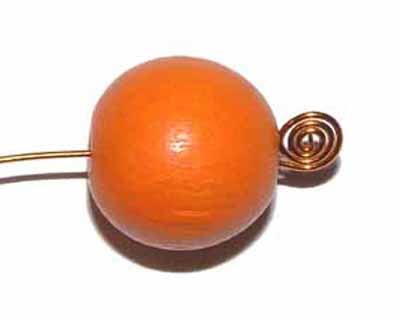 Kulička oranžová, dřevěná 16 mm, 10 ks