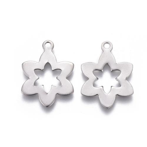 Kytička šestilistá, obrys, přívěsek, chirurgická ocel, 50 ks