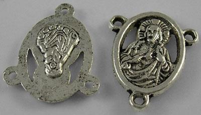 Madonka oválná 18 x 15, starostříbrná, kovová, 50 ks