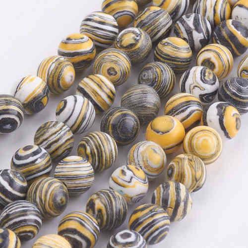 Malachit žlutý - kuličky 4 mm, návlek