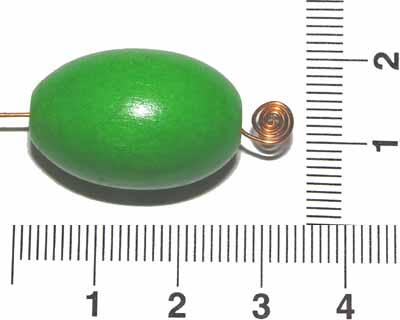 Oliva zelená, dřevěná, 24x 16 mm, 10 ks