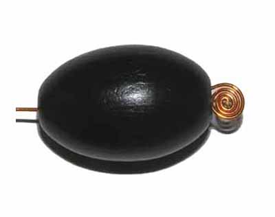 Oliva černá, dřevěná 21 x 14 mm, 10 ks