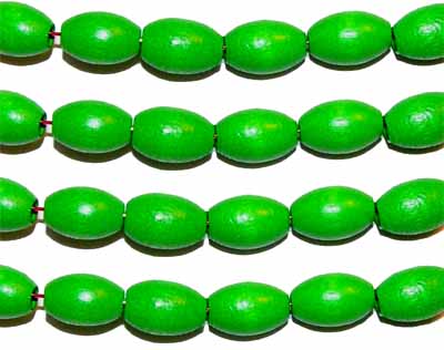 Olivy zelené, dřevěné, 6 x 9 mm