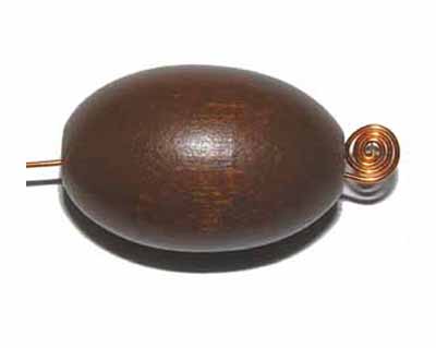 Oliva hnědá, dřevěná 21 x 14 mm, 10 ks