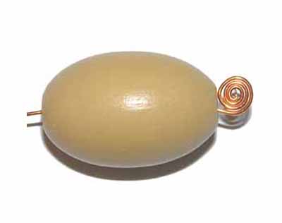 Oliva krémová, dřevěná, 24 x 16 mm, 10 ks