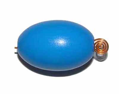 Oliva modrá, dřevěná 21 x 14 mm, 10 ks