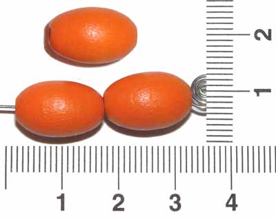 Oliva dřevěná, oranžová, 10 x 15 mm, 10 ks