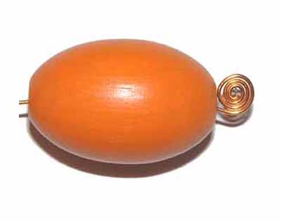 Oliva oranžová, dřevěná, 18 x 12 mm, 10 ks