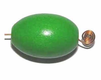 Oliva zelená, dřevěná 21 x 14 mm, 10 ks