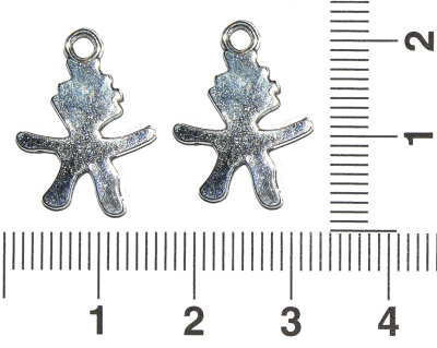 Panáček s očkem, platinový, kovový, 10 ks