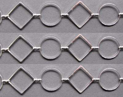 Řetízek platinový, s velkými oky XXVI kolečka a kosodelníky