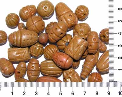 Keramické korálky, hnědé, 10 ks