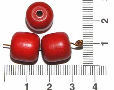 Soudek červený, dřevěný, 12 x 12 mm, 10 ks