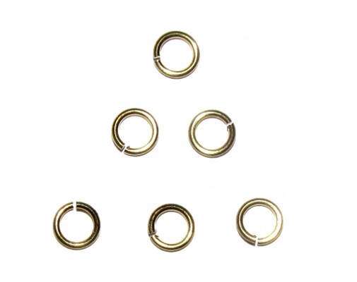 Spojovací kroužky 5 mm, mosaz, 100 ks