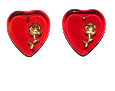 Srdíčko červené s růžičkou