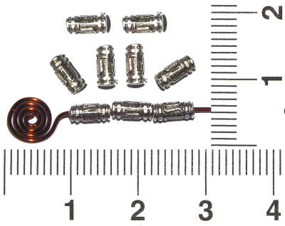 Váleček s vlnkou malý, starostříbrný, kovový, 10 ks