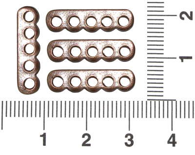 Vodič 5-ti řadý, hladký, staroměděný, 10ks