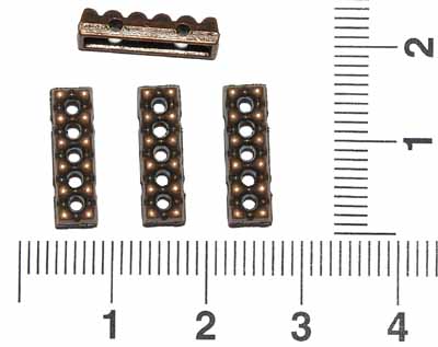 Vodič dvouřadý, kovový, staroměděný, 1 ks