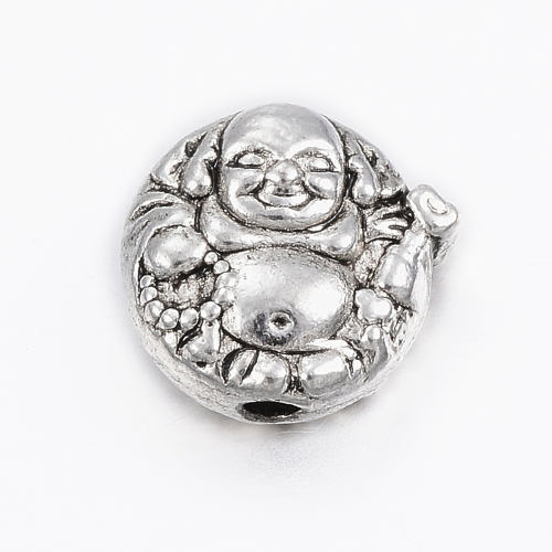 Buddha buclatý korálek starostříbrný, 10 ks