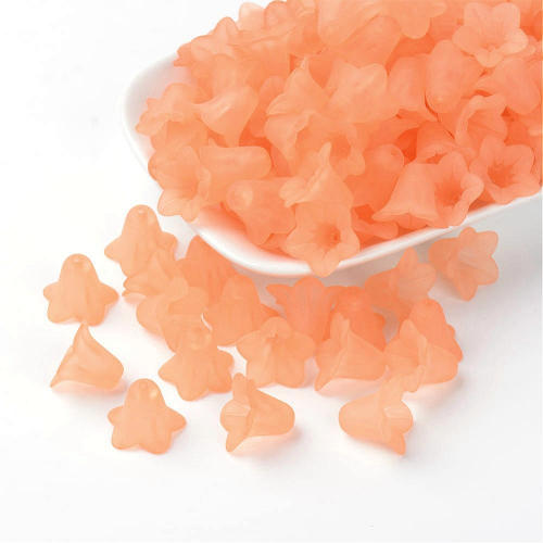 Akrylové zvonky s frost efektem, oranžové, 50 ks