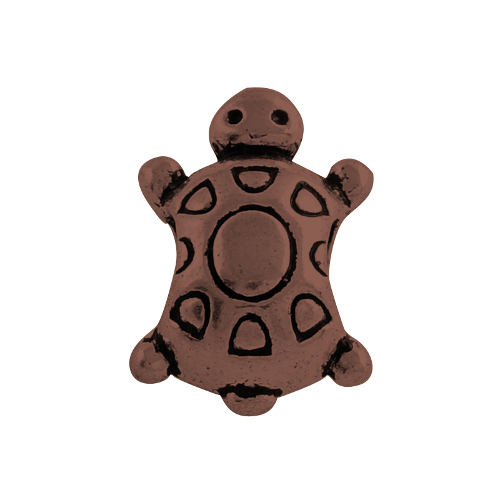 Želvička, korálek kovový, staroměděný, 50 ks