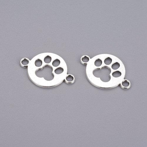 Tlapka v kolečku, přívěsek starostříbrný, kovový, 50 ks