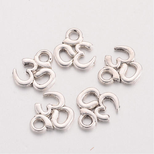 Ohm menší, starostříbrný, kovový přívěsek 10 ks